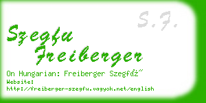 szegfu freiberger business card